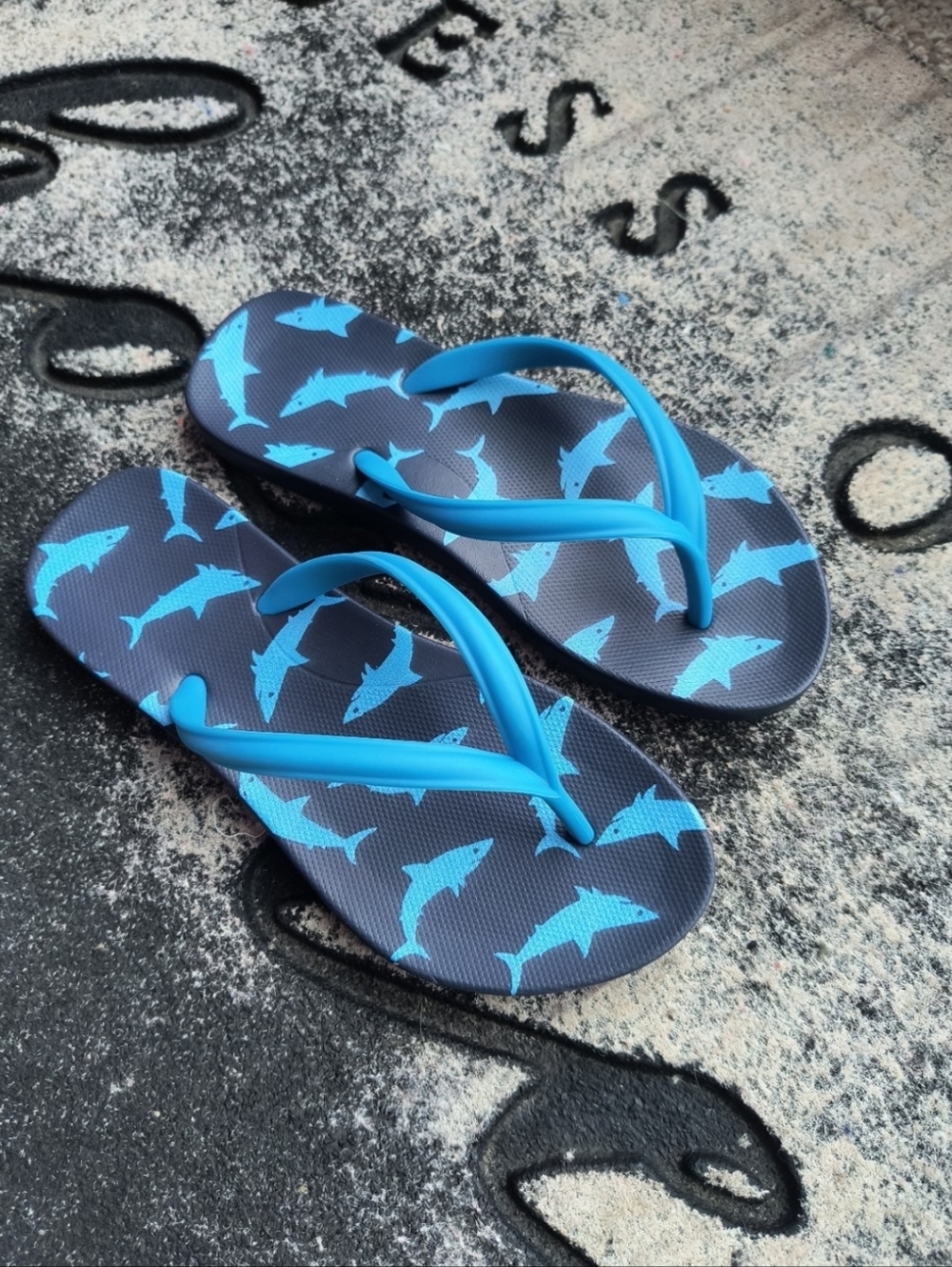 NWT DSG Shark Boys Flip Flop Sandals Size 2/3 Blue Summer Beach